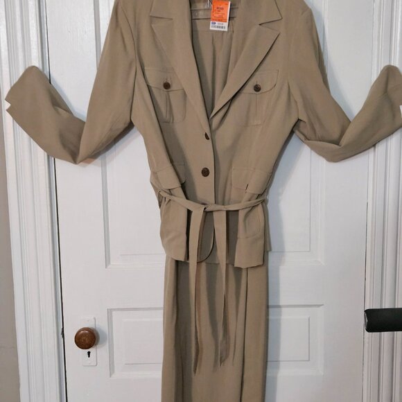 Dress Suit 2Pc Beige 18W w/Waist Tie and Breast Pocket design New with tags - Picture 2 of 14